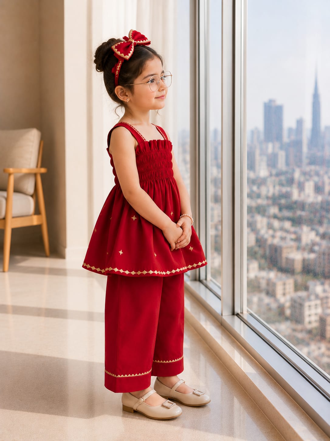 Maroon Cotton 2-Piece Set