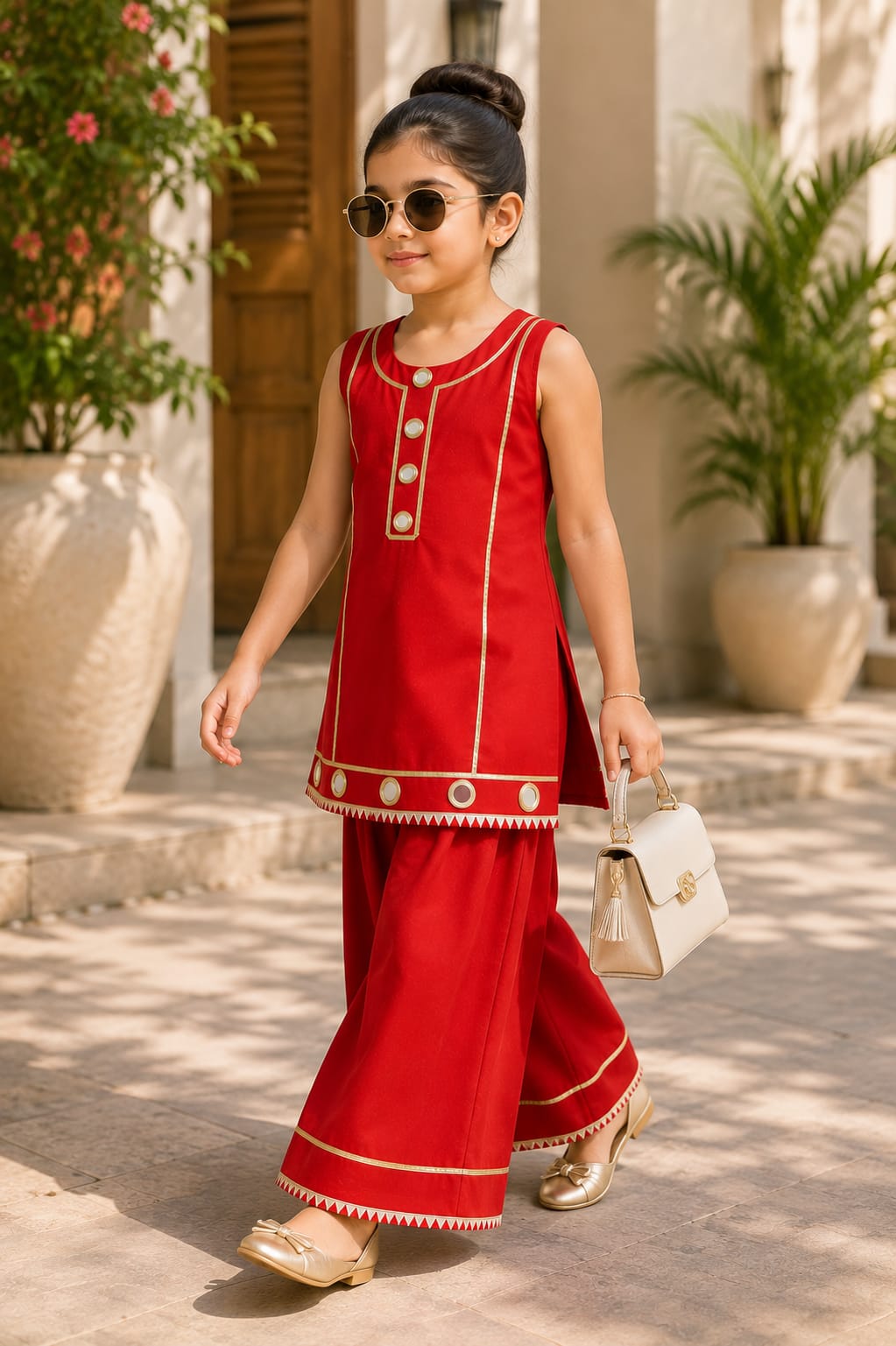 2-pieces Red Palazzo set