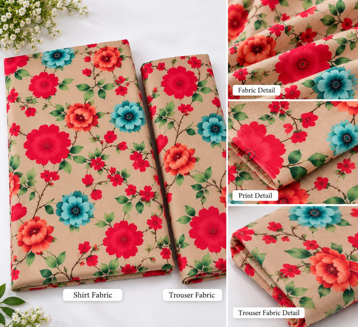 Printed Unstitched Two-Piece Suit