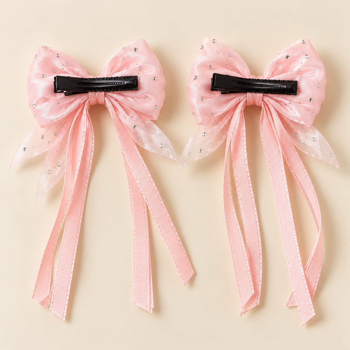 Pink Bow Clips