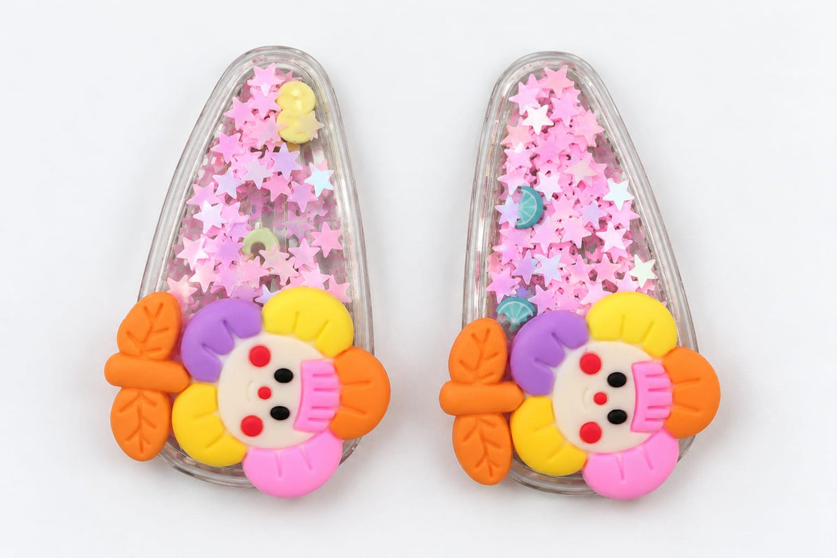 Pink star clips