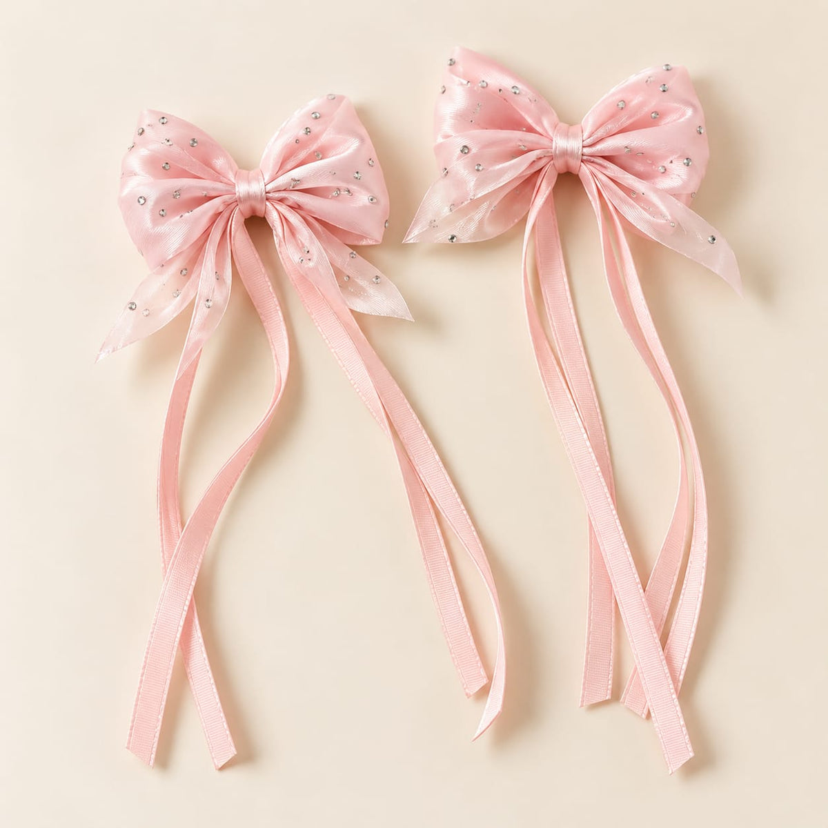 Pink Bow Clips