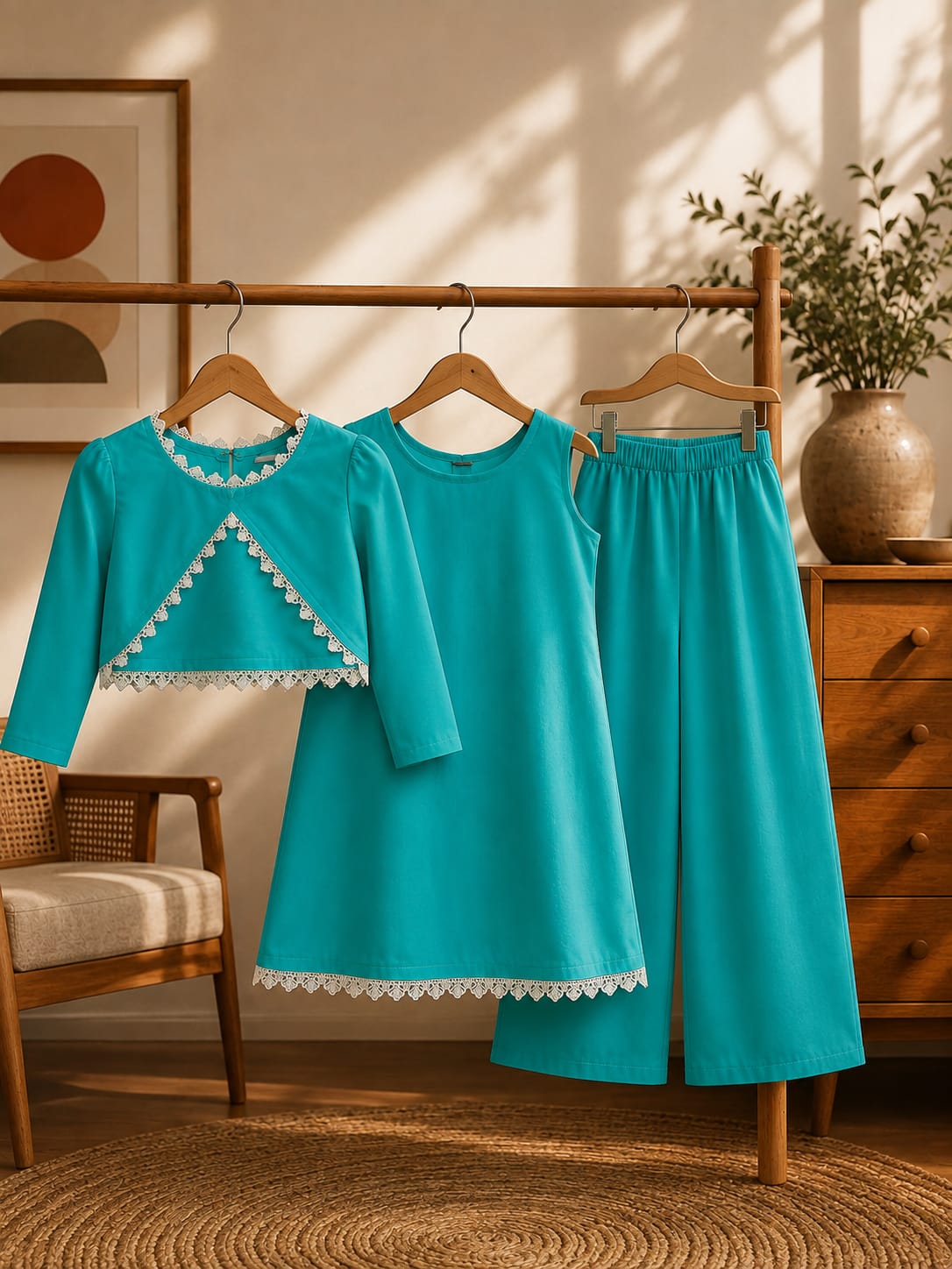 Turquoise Blue 3-piece set
