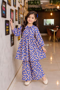 Blue printed coucal frock