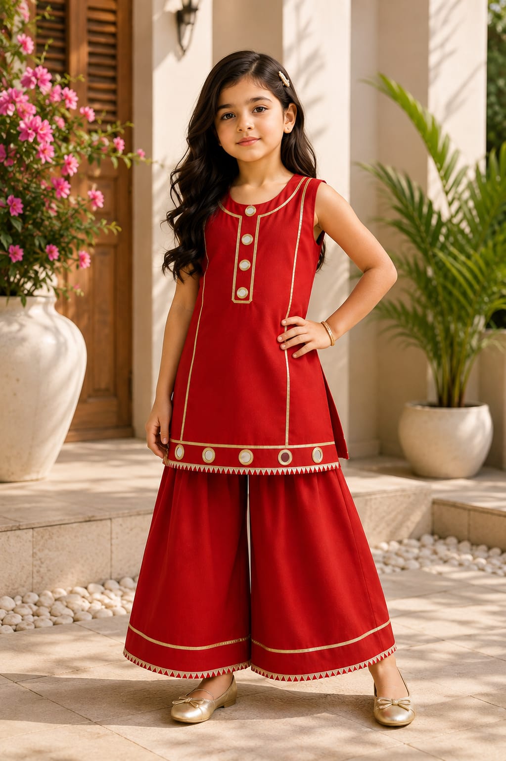 2-pieces Red Palazzo set